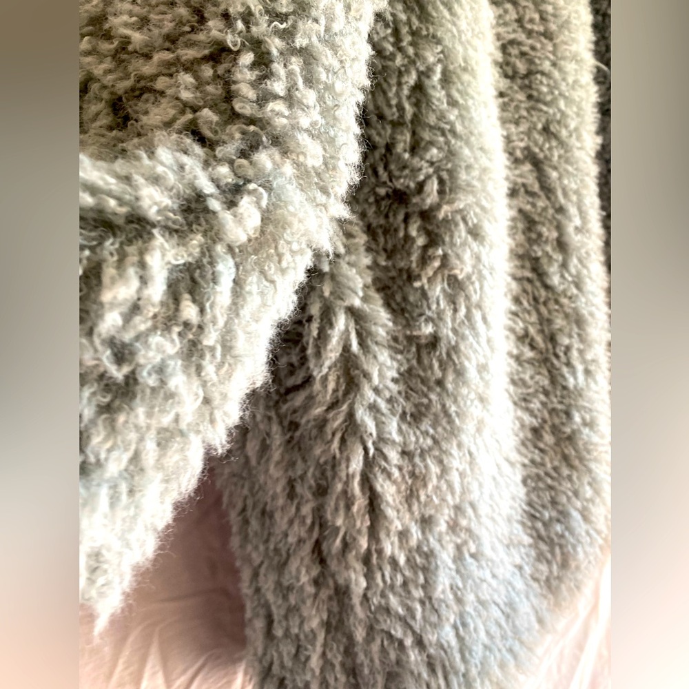 Faux Sherpa Fur Festival Jacket Seafoam